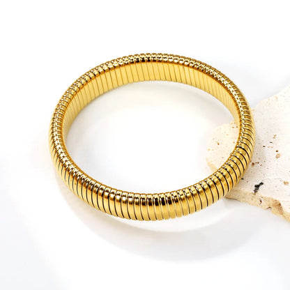 Elegant Gold Chainmail Flexible Cuff Bracelet