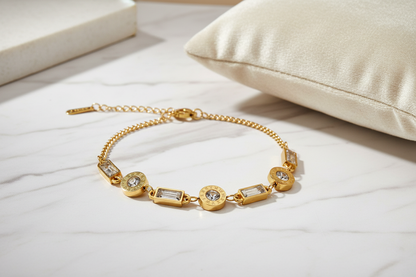 Crystal Bracelet on Elegant Background