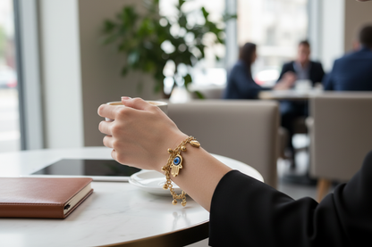 Hamsa Evil Eye Bracelet in Casual Meeting